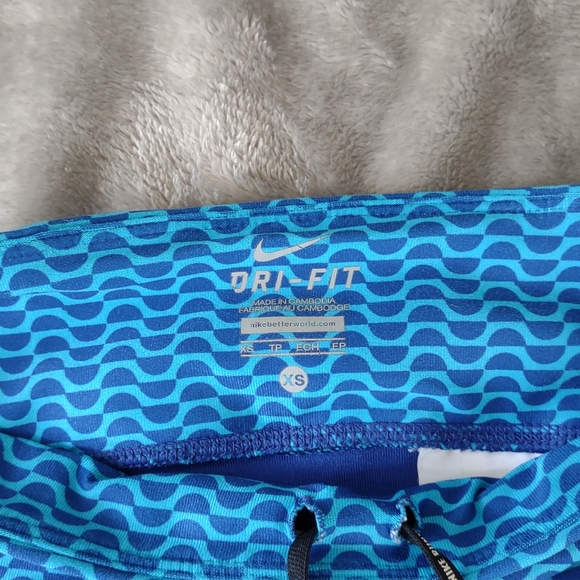 Blue Nike Running Dri-Fit Crop Leggings XS - Picture 9 of 11